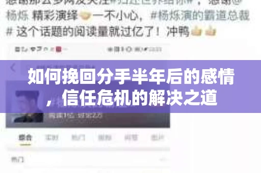 如何挽回分手半年后的感情，信任危机的解决之道