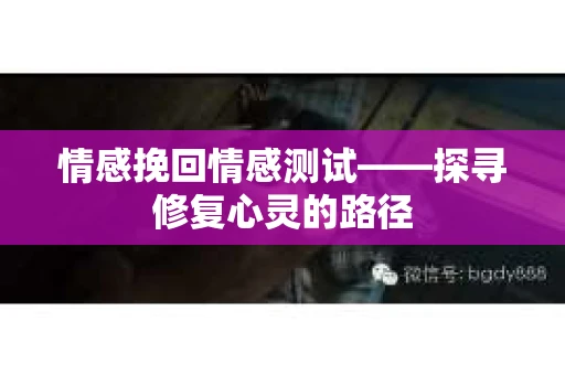 情感挽回情感测试——探寻修复心灵的路径