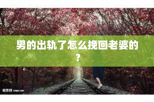 男的出轨了怎么挽回老婆的？