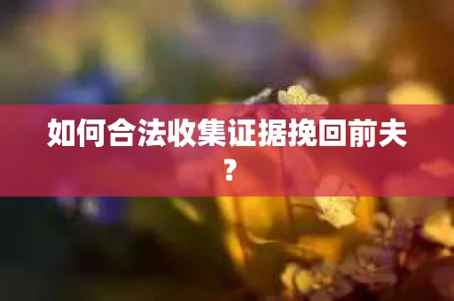 如何合法收集证据挽回前夫? 如何合法收集证据挽回前夫?