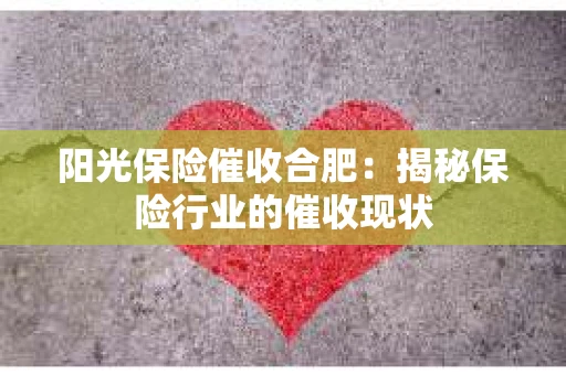 阳光保险催收合肥：揭秘保险行业的催收现状