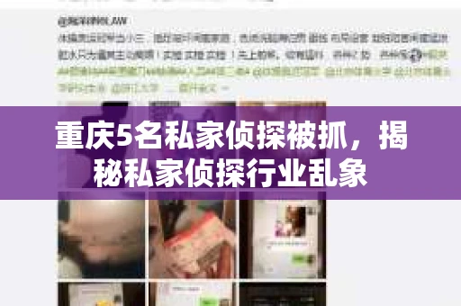 重庆5名私家侦探被抓，揭秘私家侦探行业乱象