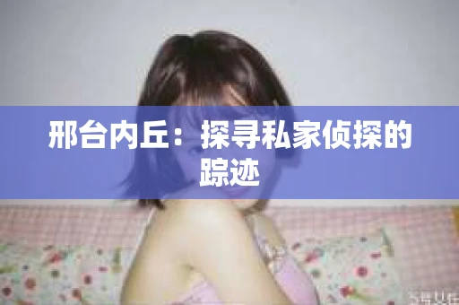 邢台内丘：探寻私家侦探的踪迹
