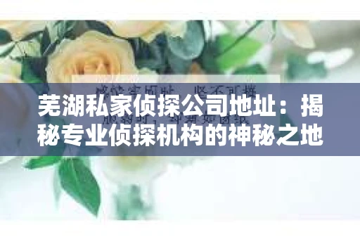 芜湖私家侦探公司地址：揭秘专业侦探机构的神秘之地