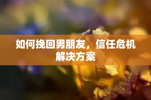 如何挽回男朋友，信任危机解决方案