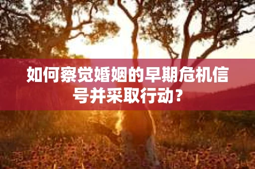 如何察觉婚姻的早期危机信号并采取行动? 如何察觉婚姻的早期危机信号并采取行动?