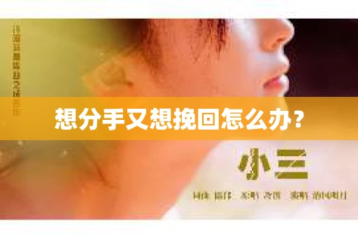 想分手又想挽回怎么办？